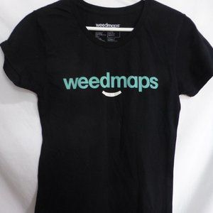 WEEDMAPS, l, large, black graphic tee, BNWOT